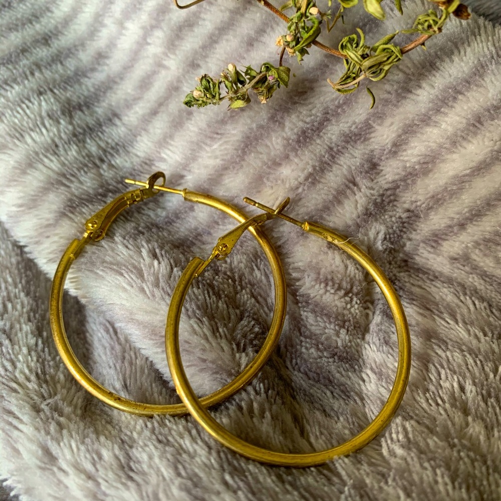 Gold Toned Hoop Earrings